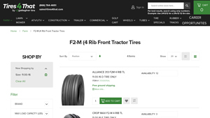 ALLIANCE - F2-M (4 Rib) Front Tractor Tires