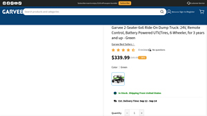 Garvee - 2-Seater Ride-On Dump Truck