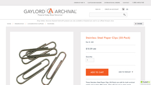 Gaylord - Stainless Steel Paper Clips