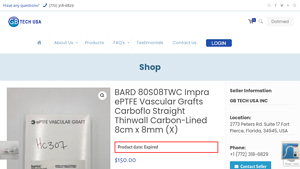 BARD - 80S08TWC Impra ePTFE Vascular Graft