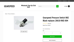 Gearspeed - Pressure Switch RKE Black