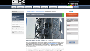 GEDA USA - Rack and Pinion Elevators