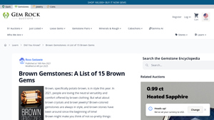 Gem Rock Auctions - Brown Gemstones Guide