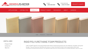 General Plastics - LAST-A-FOAM® Rigid Polyurethane Foam Sheets