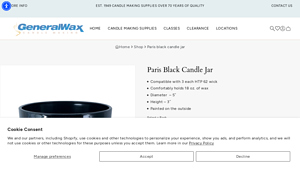 General Wax - Paris Black Candle Jar