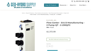 B&D Mfg - Flow Center 2 Pump QT 2-230QFC