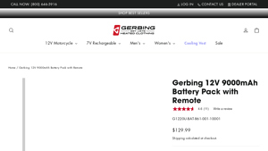 Gerbing - 12V 9000mAh Battery Pack with Remote