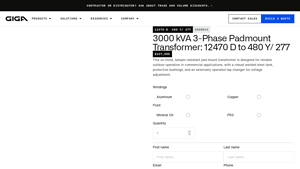 GigaEnergy - 3000 kVA 3-Phase Padmount Transformer