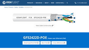GigaFlight Inc - GF52422D-POE CAT5e Power over Ethernet Cable