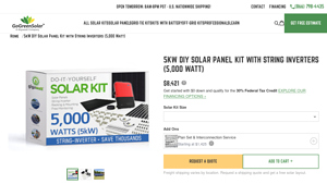 Go Green Solar - 5000W DIY Solar Panel Kit