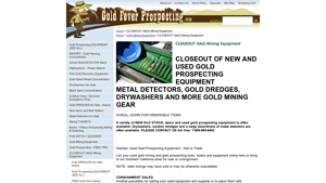 Gold Fever Prospecting - Mining and Gold Prospecting Equipment