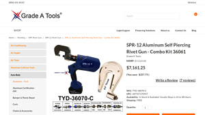 Grade A Tools - Aluminum Self Piercing Rivet Gun Kit