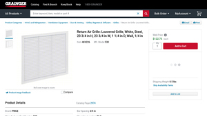Grainger - Wall Grille with 3/4 in Bar Spacing