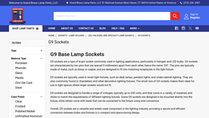 Grand Brass - G9 Sockets