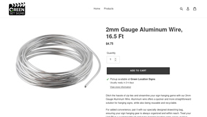 Green Location Signs - 2mm Gauge Aluminum Wire