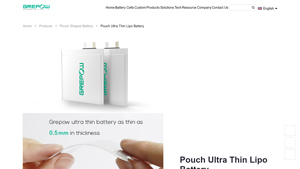 Grepow - Ultra-Thin High Energy Density Batteries