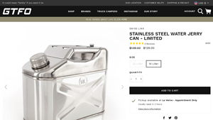 GTFO Overland - Stainless Steel Water Jerry Can