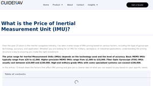 GuideNav - Inertial Measurement Unit Pricing