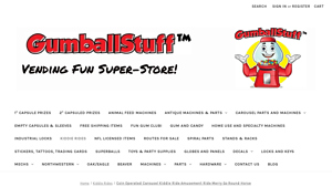 Gumball Stuff - Coin Operated Carousel Kiddie Ride