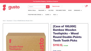 GustoWare - Bamboo Wooden Toothpicks