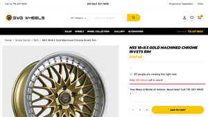 NS5 - 18×8.5 Gold Machined Chrome Rivets Rim