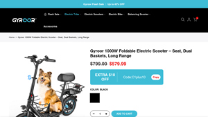 Gyroor - 1000W Foldable Electric Scooter