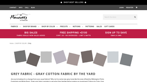 Hancock's - Gray Cotton Fabric