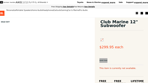 Harman - Club Marine 12 Subwoofer