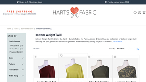 Harts Fabric - Bottom Weight Twill Fabric