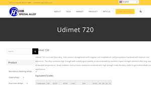 HB Special Alloy - Udimet 720