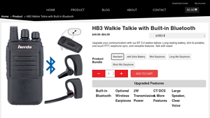 Herda - HB3 Walkie Talkie with Built-in Bluetooth