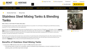 Heritage Equipment - Stainless Steel Mixing Tanks