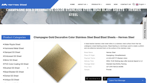 Hermes Steel - Champagne Gold Decorative Stainless Steel Bead Blast Sheets