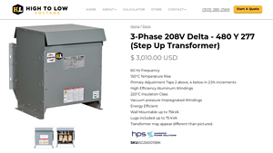 HighToLowVoltage - 3-Phase 208V Delta Transformer