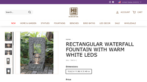 Hiline Gift - Rectangular Waterfall Fountain