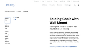 Hillrom - Folding Chair with Wall Mount