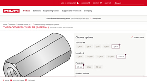 Hilti - Threaded Rod Coupler (Imperial)