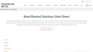 HN Decometal - Bead Blasted Stainless Steel Sheets