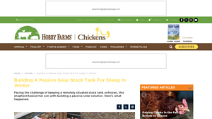 Hobby Farms - Passive Solar Stock Tank for Sheep