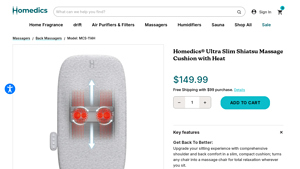 Homedics - Ultra Slim Shiatsu Massage Cushion