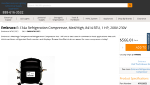 Embraco - R-134a Refrigeration Compressor