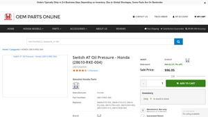 Honda - OEM AT Oil Pressure Switch Assembly