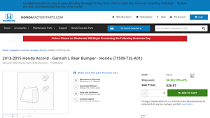Honda - Garnish L Rear Bumper