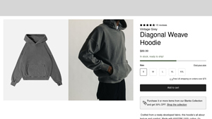 Hours Collection - Diagonal Weave Hoodie