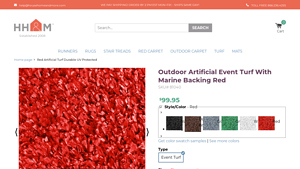 House Home and More - Red Artificial Turf Durable UV Protected