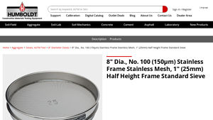 Humboldt - 8 Inch Stainless Sieve