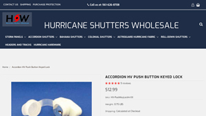 Hurricane Shutters - Accordion Shutters HV Push Button Keyed Lock