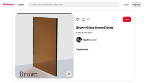 Pinterest - Tinted Brown Glass Wall Decor