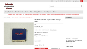 RBL - Nachi 1616-2RS Ball Bearing