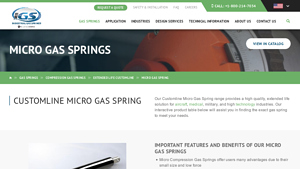 Industrial Gas Springs - Micro Gas Springs